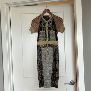 Byron Lars Beauty Mark embroidered brocade dress size 0